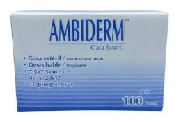 GASAS ESTERIL 10X10 AMBIDERM CAJA CON 20 PIEZAS