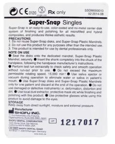 DISCOS SHOFU SUPER-SNAP SINGLE PK/8