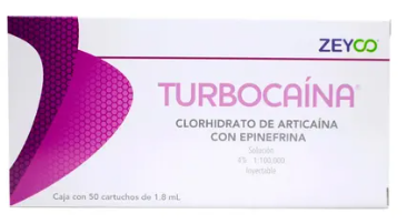 TURBOCAINA ANESTESIA PLASTICO ARTICAINA 4% CON EPINEFRINA