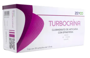 TURBOCAINA ANESTESIA PLASTICO ARTICAINA 4% CON EPINEFRINA