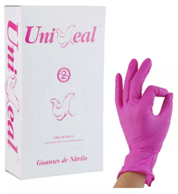 GUANTES DE NITRILO ROSA TALLA CH UNISEAL